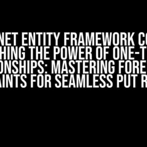 ASP.NET Entity Framework Core – Unleashing the Power of One-to-Many Relationships: Mastering Foreign Key Constraints for Seamless PUT Requests