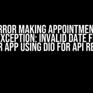 Error making appointment: FormatException: Invalid date format in Flutter app using Dio for API requests